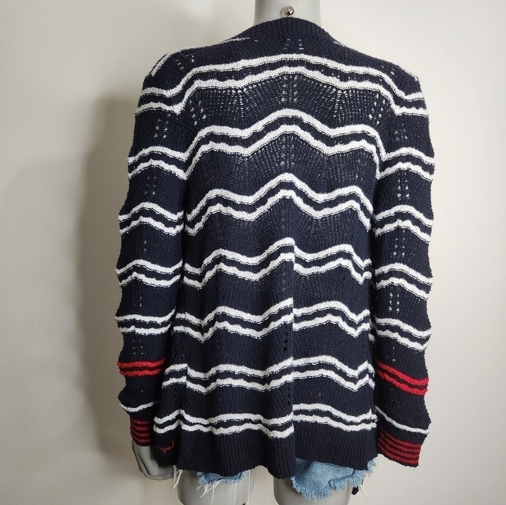 Desigual Cashel Navy Open Front Waterfall Cardigan Size S NWOT - Picture 6 of 14